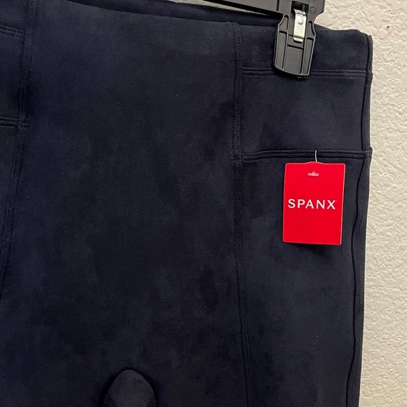 NWT SPANX | Comfortable Classic Navy Faux Suede Soft Chic Leggings | Size S - Picture 8 of 11